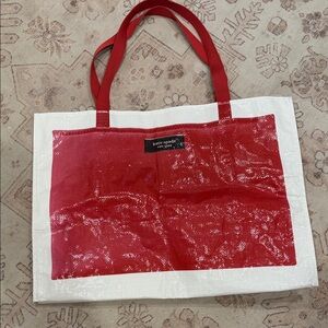 Kate Spade Red and White Mesh Tote